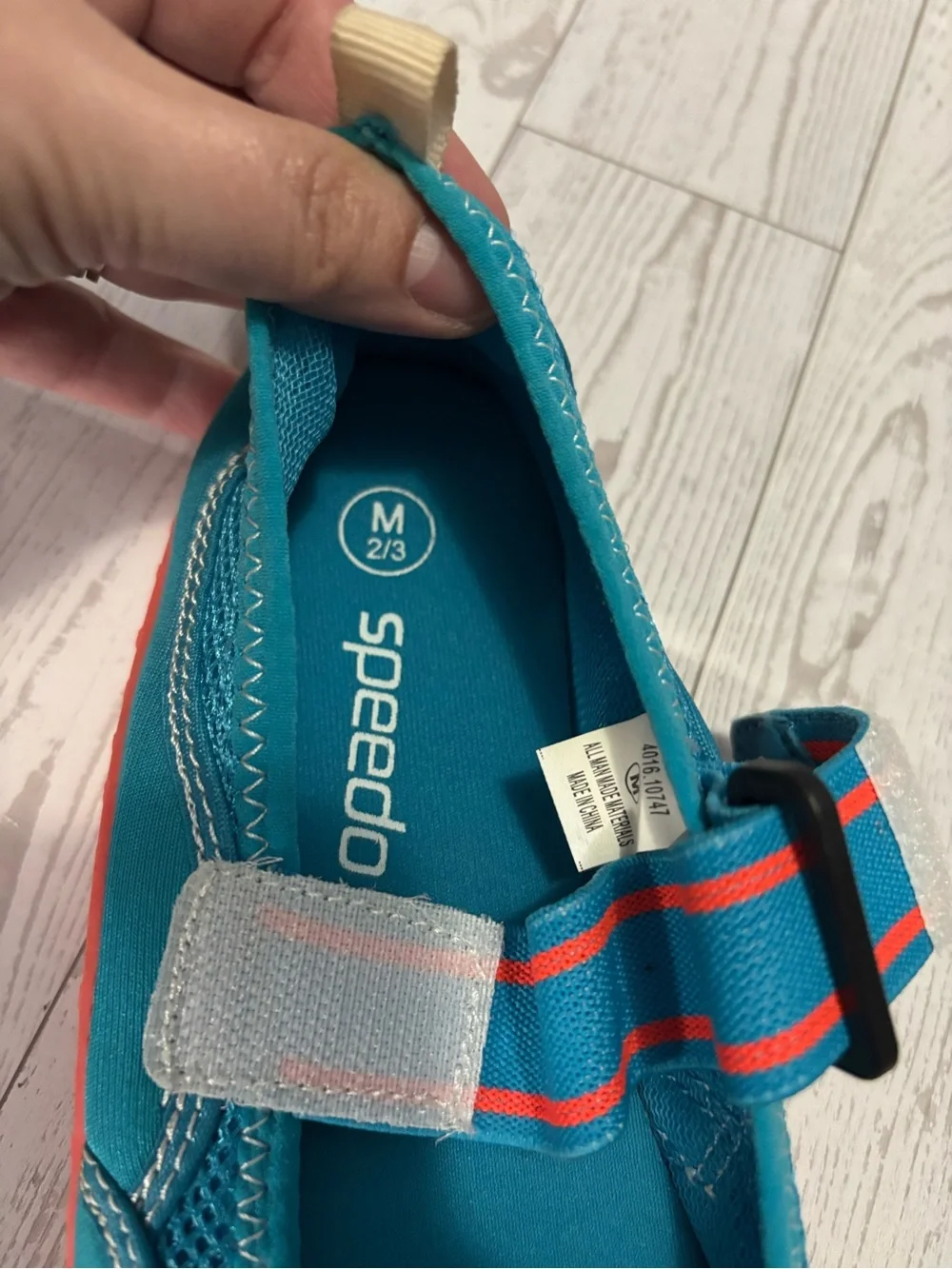 Speedo Turquoise and Coral Kids' Water Shoe with Strap